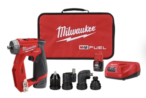 תמונה של סט מברגת מתקינים Milwaukee M12 FUEL™ 2505-22 – פתרון 4 ב-1 לעבודה מדויקת בנגישות מקסימלית