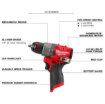 תמונה של מקדחה רוטטת Milwaukee M12 FUEL 3404-20 | מקדחה עם פטיש 1/2" POWERSTATE Brushless - 400 in-lbs