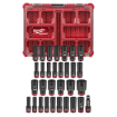 תמונה של סט 31 בוקסות אימפקט 1/2 "Milwaukee SHOCKWAVE – במארז PACKOUT מקצועי