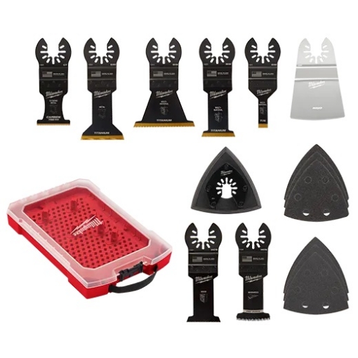 תמונה של MILWAUKEE® OPEN-LOK™ Multi-Tool Blade Variety Kit with Modular Case 15PC