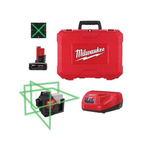 תמונה של פלס לייזר מסתובב ירוק מילווקי Milwaukee 3632-21 M18 – קיט מלא לעבודה