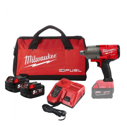 תמונה של מפתח אימפקט "3/4 נטען 18V + שתי סוללות 5.0AH MIlwaukee