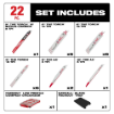 תמונה של מארז 22 להבי מסור חרב Milwaukee SAWZALL בארגונית PACKOUT מקצועית