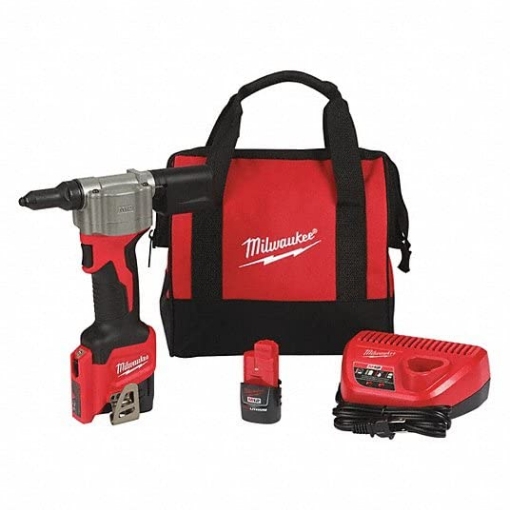 תמונה של אקדח ניטים נטען מילווקי Milwaukee 2550-22 M12 BPRT – קיט מלא הכולל 2 סוללות