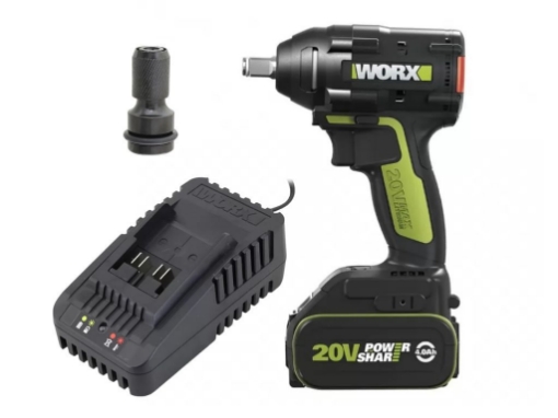 תמונה של מפתחאימפקט/ מפתח רטיטה 400NM WORX WE272.9 20V 1X2A סוללה 2 אמפר + מטען מהיר