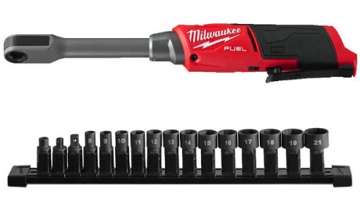 תמונה של ראצ'ט 12V FUEL למקומות צרים 81Nm עם בוקסות ייעודיות – גוף בלבד Milwaukee 3050-20 / M12 FPTR