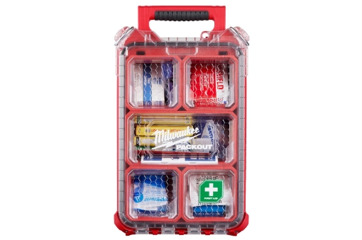 תמונה של ערכת עזרה ראשונה Milwaukee PACKOUT 48-73-8435C – השילוב המושלם בין בטיחות לעמידות