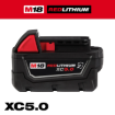 תמונה של סוללת מילווקי 18V 5.0Ah דגם 48-11-1850R - עמידה בשמנים וכימיקלים