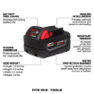 תמונה של סוללת מילווקי 18V 5.0Ah דגם 48-11-1850R - עמידה בשמנים וכימיקלים