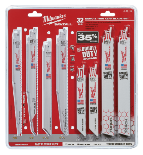 תמונה של מארז 32 להבים למסור חרב Milwaukee SAWZALL – לעבודה מקצועית בעץ ומתכת