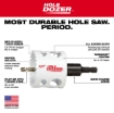 תמונה של סט 10 כוסות קידוח לחשמלאים Milwaukee HOLE DOZER Bi-Metal דגם 49-22-4095 - כולל מזוודת PACKOUT
