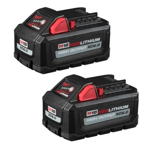 תמונה של זוג סוללות מילווקי M18 REDLITHIUM HIGH OUTPUT XC6.0 – מק"ט 48-11-1862